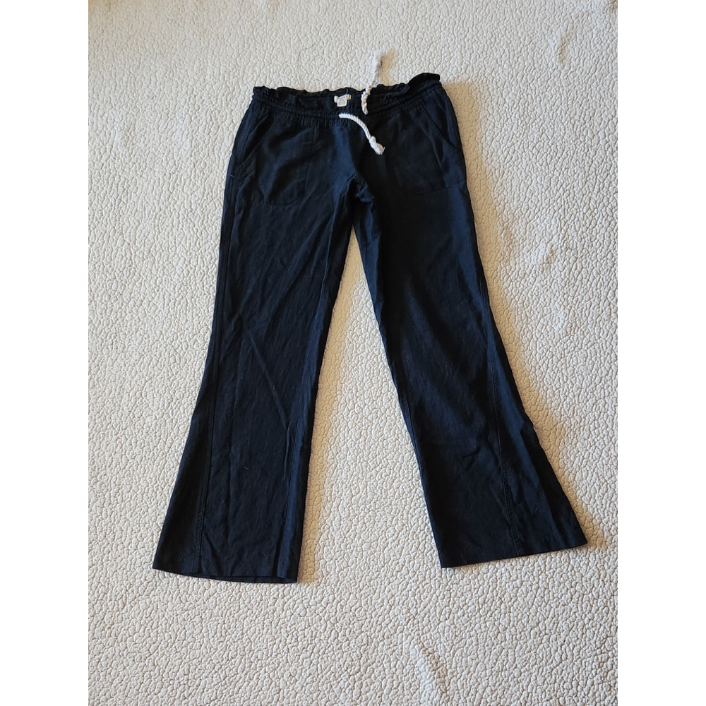Roxy linen blend wide-leg paper bag waist lagenlook relaxed fit pants Resortwear